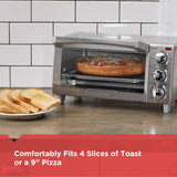 4-Slice Toaster Oven, Easy Controls, Stainless Steel